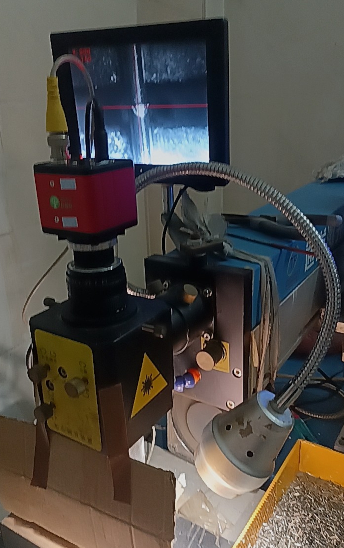 振镜监控系统高清工业相机75mm镜头10米15米bnc线十字高清监视器