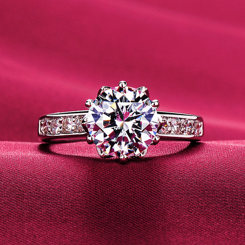 进口莫桑石pt950过笔珠宝首饰