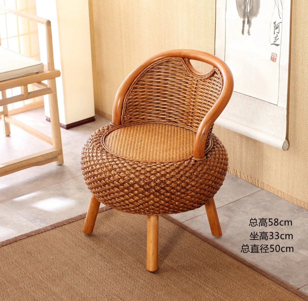 bb兵安源国际餐厅家具藤编藤椅子藤编南瓜椅阳台小椅子院子不怕晒