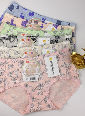 黛丝少女新款29019M女士中低腰莫代尔小清新印花舒适透气三角内裤