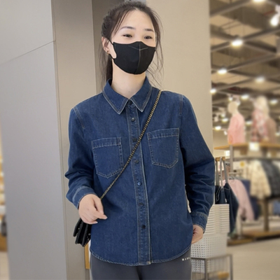 加绒牛仔衬衫女内搭衣秋冬
