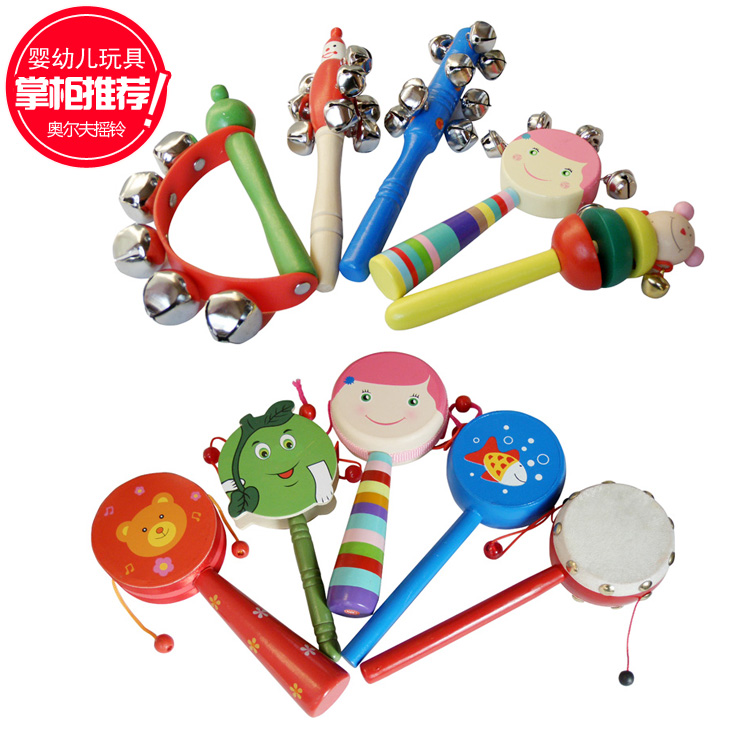 拨浪鼓抓握训练早教玩具宝宝摇铃