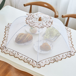 餐厅盖菜罩可折叠餐桌罩网纱透气食物罩大号防尘罩防苍蝇饭菜罩子