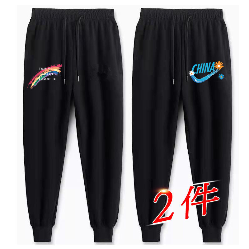 秋夏装薄款透气宽松运动休闲韩版潮流ins时尚跑步男生束脚长裤子