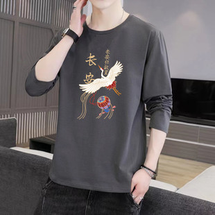 潮流小众设计感宽松纯色长袖 2025新款 国潮t恤男女酷 秋冬季 情侣装