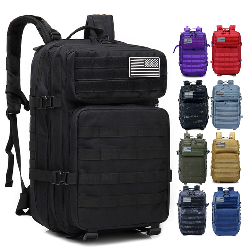 户外运动迷彩战术双肩背包男女学生书包大容量徒步登山旅行包45L