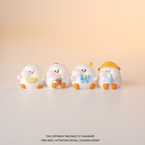 可爱小鸭树脂桌面摆件