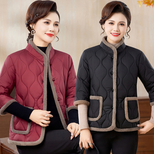 冬季 马夹棉衣外套妈妈装 加绒加厚保暖棉服 立领七分袖 中老年人女装