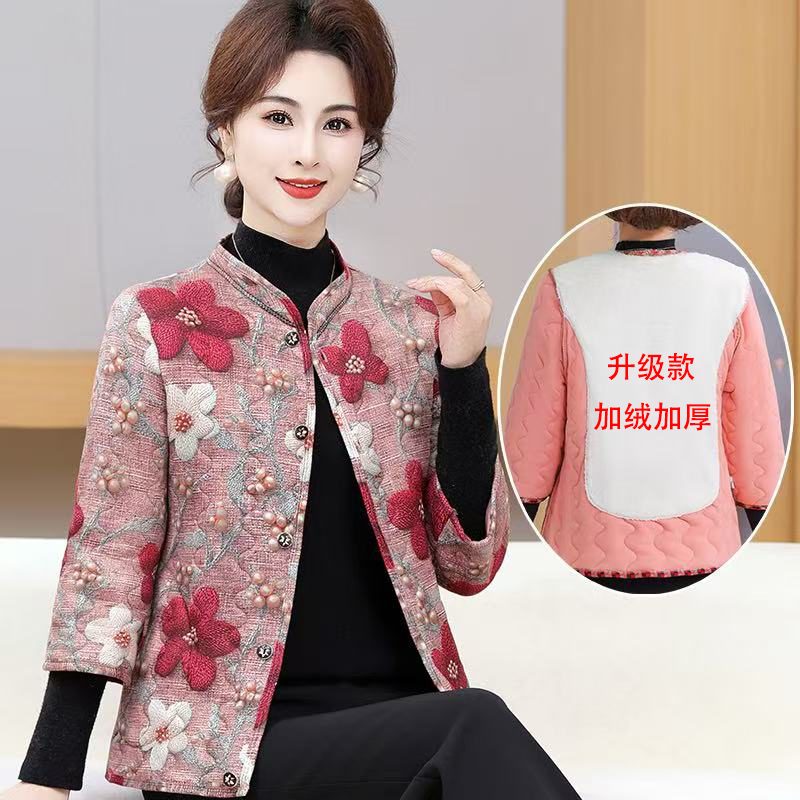 中老年女士加绒加厚棉袄马甲