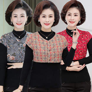 妈妈护肩保暖驼绒棉背心坎肩中老年女装 披肩防寒棉马甲睡觉护颈椎