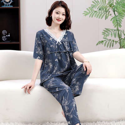 夏季女防凸点棉绸薄款短袖两件套