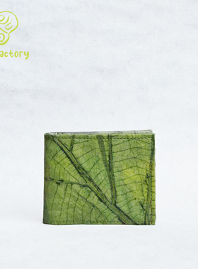 Teak森林里的树叶钱包原创设计防水耐脏中性风格实用礼物环保皮革