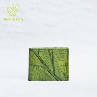Teak森林里 实用礼物环保皮革 树叶钱包原创设计防水耐脏中性风格