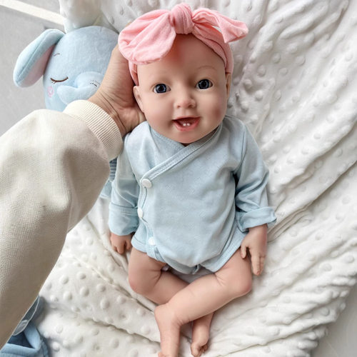 18英寸45CM全身柔实心软硅胶娃娃逼真触感silicone reborn doll
