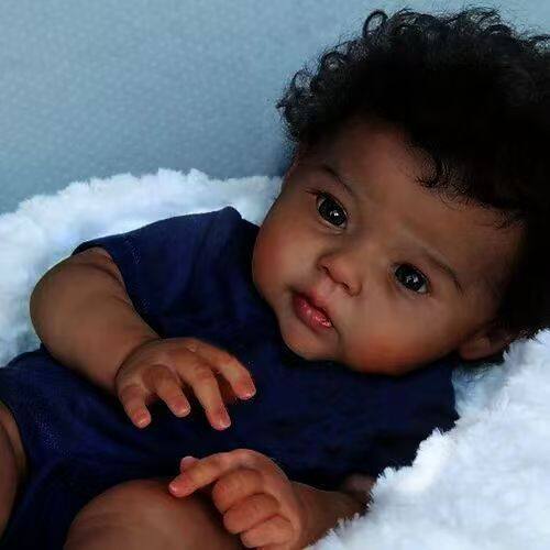 跨境45厘米黑娃AfricanAmericandoll重生婴儿3D彩绘皮肤2026新款