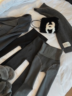 IN MIMIFACE 收腹加绒加厚保暖连裤袜冬季新款修身深色显瘦打底裤