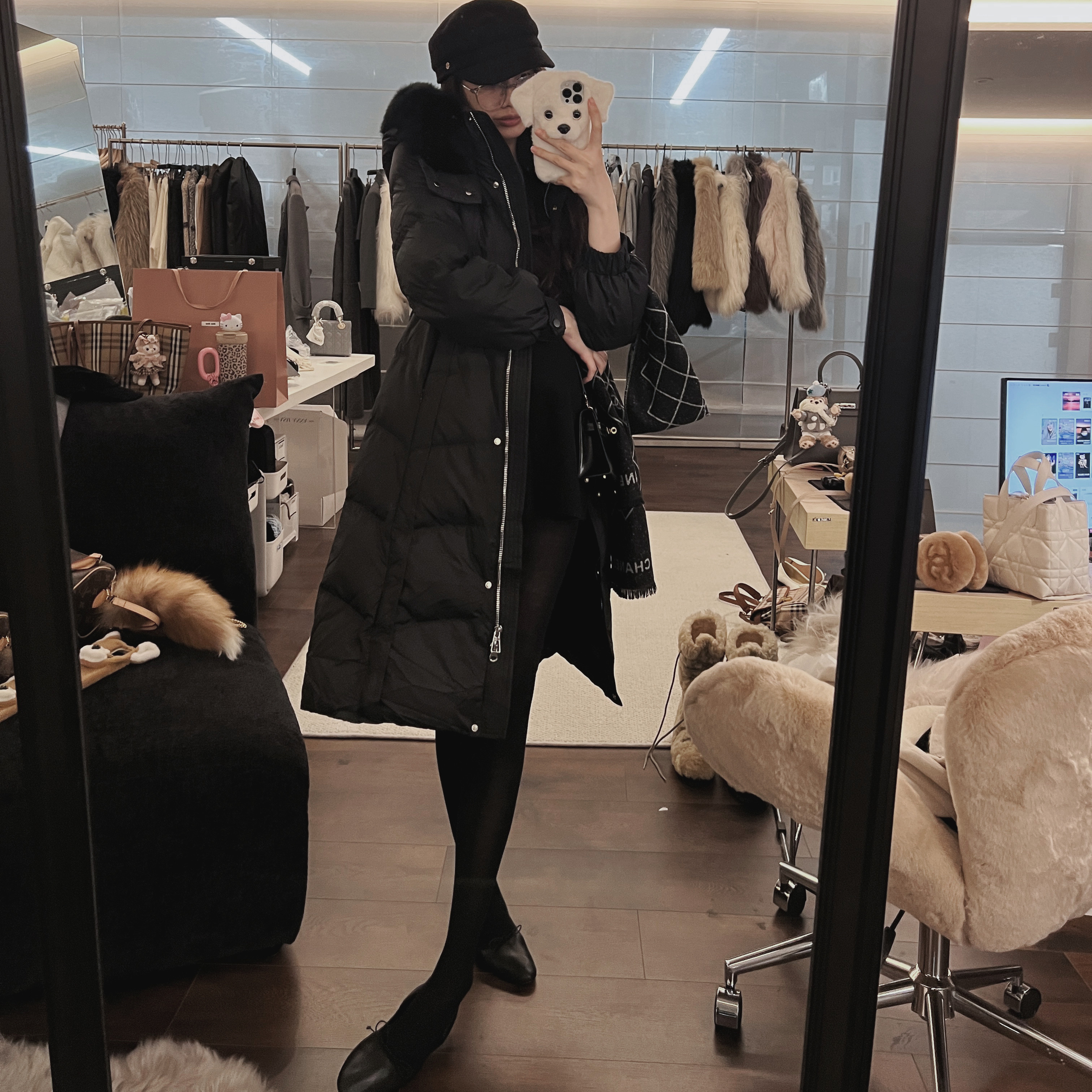 IN MIMIFACE 特价 售完无补连帽收腰长款羽绒服