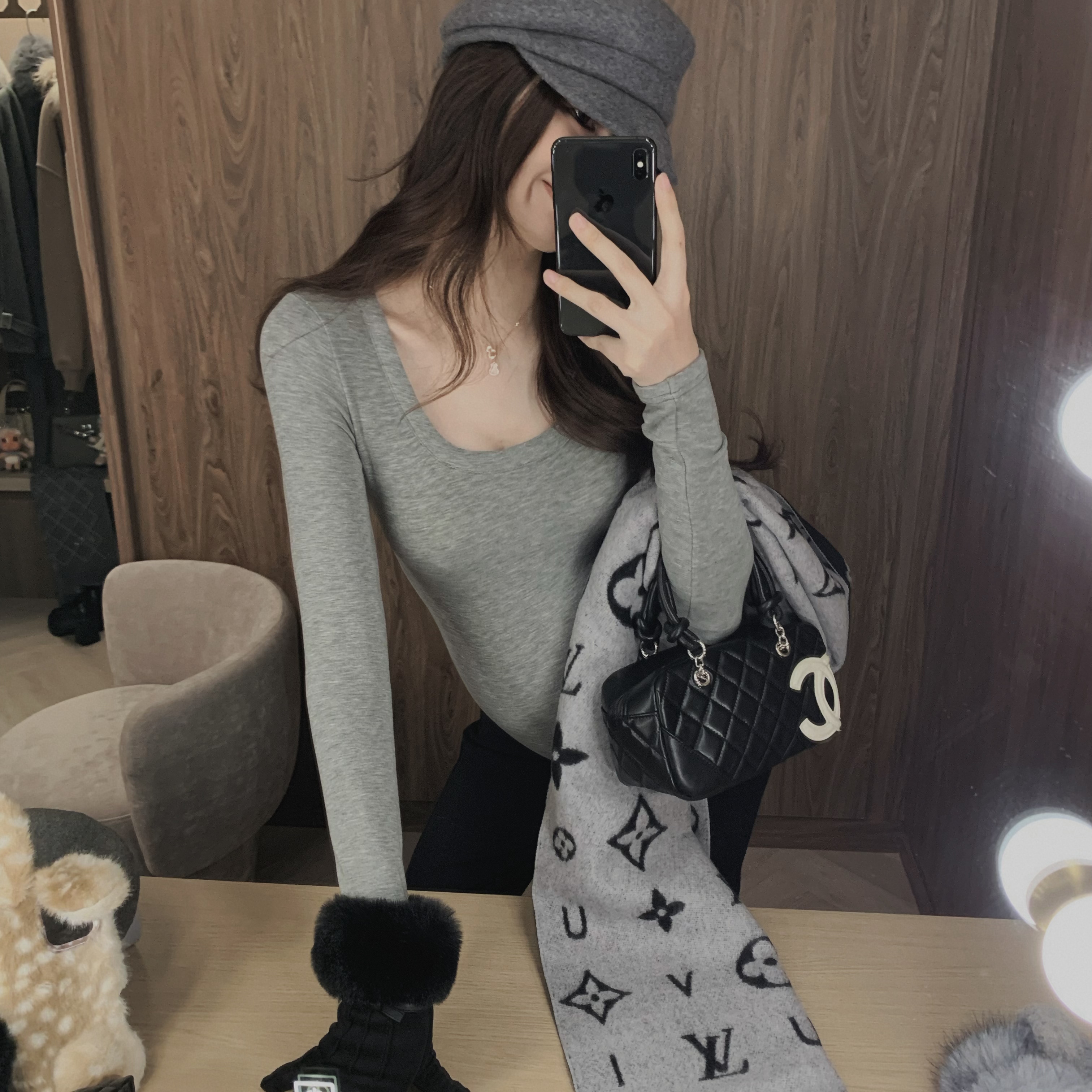 IN MIMIFACE【12.22/20:00上新】薄绒天丝醋酸羊毛打底衫