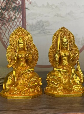 铜器仿古佛像铜文殊菩萨普贤菩萨青狮白象坐骑家居铜摆件人物