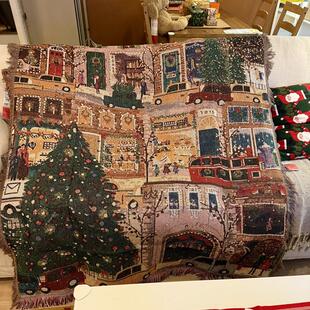 【圣诞街灯】氛围感~圣诞节线毯沙发布置装饰办公室休闲棉织毯子