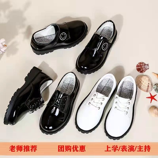 男童皮鞋演出黑色软底小童学院英伦风儿童黑皮鞋校园合唱表演单鞋