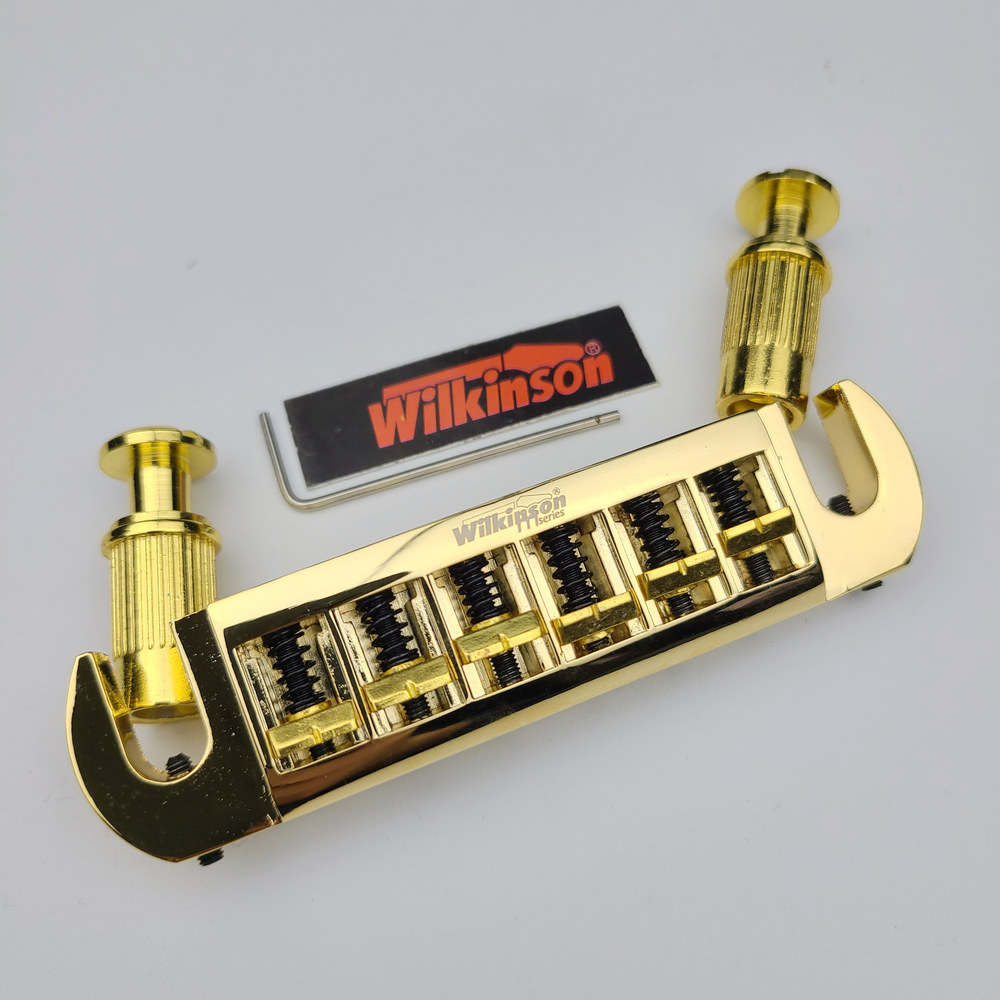 金色wilkinson LP SG 一体式琴码 威尔金森电吉他琴桥拉弦板WOGT3