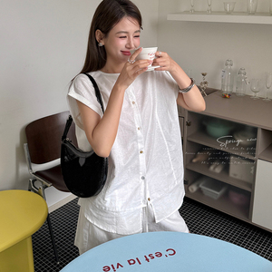 2025夏季新款小众女宽松一整套显瘦气质时尚衬衫上衣法式松弛感穿
