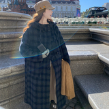新品！现货学院风格子双面羊毛大衣100毛D353P275K398，女装毛呢外套，两个王小姐