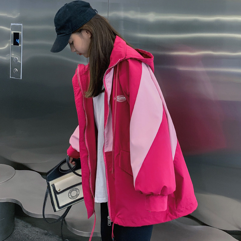 新款！撞色的超百搭连帽机能工装服C153P145K208,女装短外套,两个王小姐