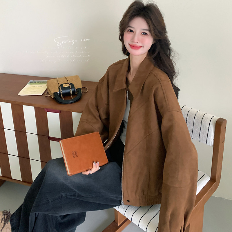 26春新款！现货！麂皮小外套C266P165K258,女装皮衣,两个王小姐
