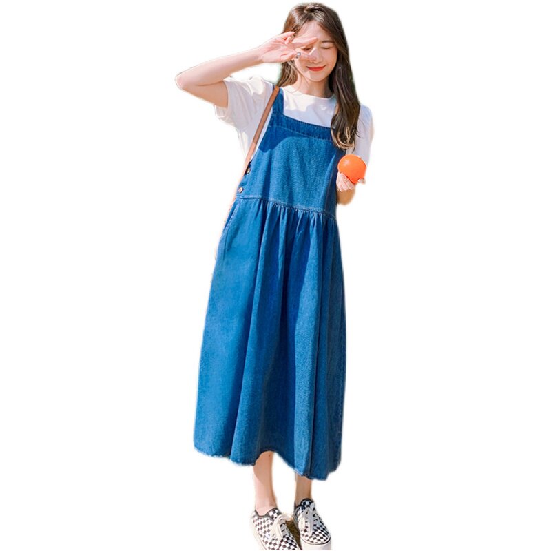 主推！新款现货！！牛仔背带裙大摆连衣裙X208P95K138,女装连衣裙,两个王小姐