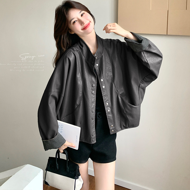 新款！现货立领简约皮衣C269P145K258,女装皮衣,两个王小姐