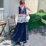 25春夏新款！现货蕾丝牛仔套装X289P155K218，女装套装/套裙，两个王小姐