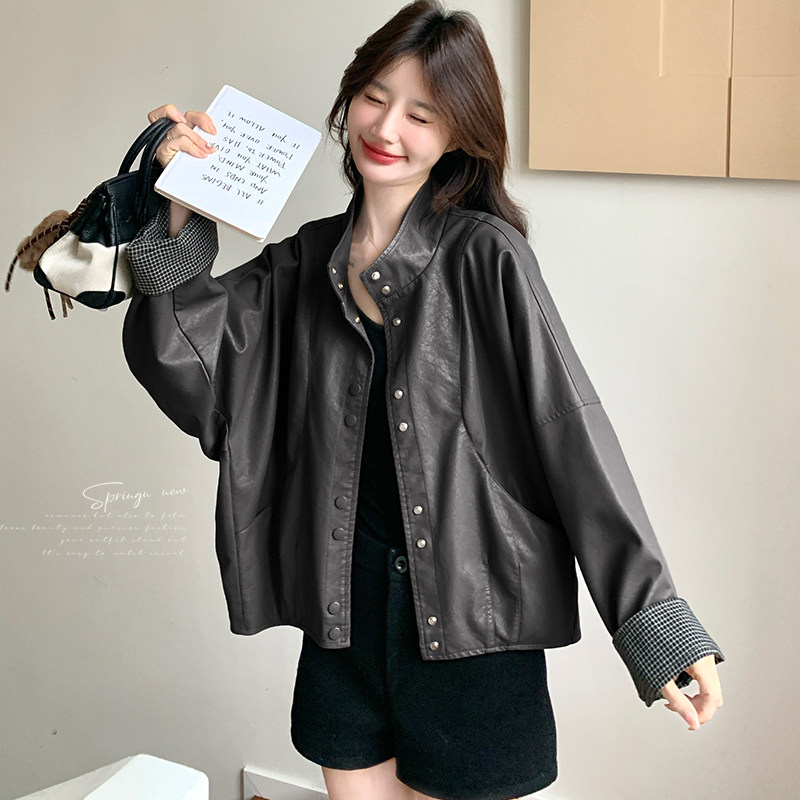 新款！现货立领简约皮衣C269P145K258,女装皮衣,两个王小姐