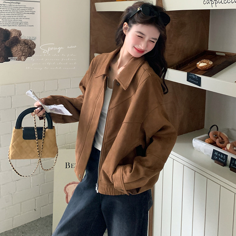 26春新款！现货！麂皮小外套C266P165K258，女装皮衣，两个王小姐