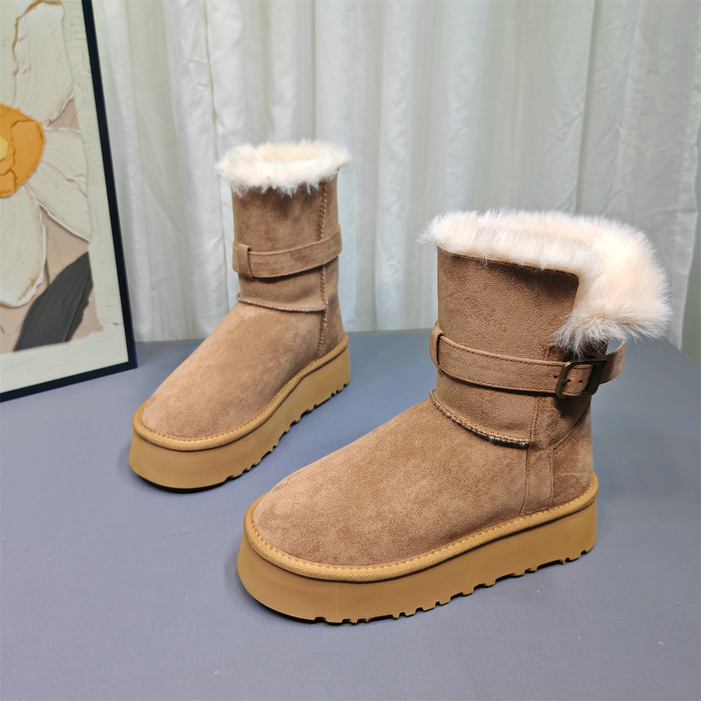 2025冬新款真皮羊皮毛一体雪地靴