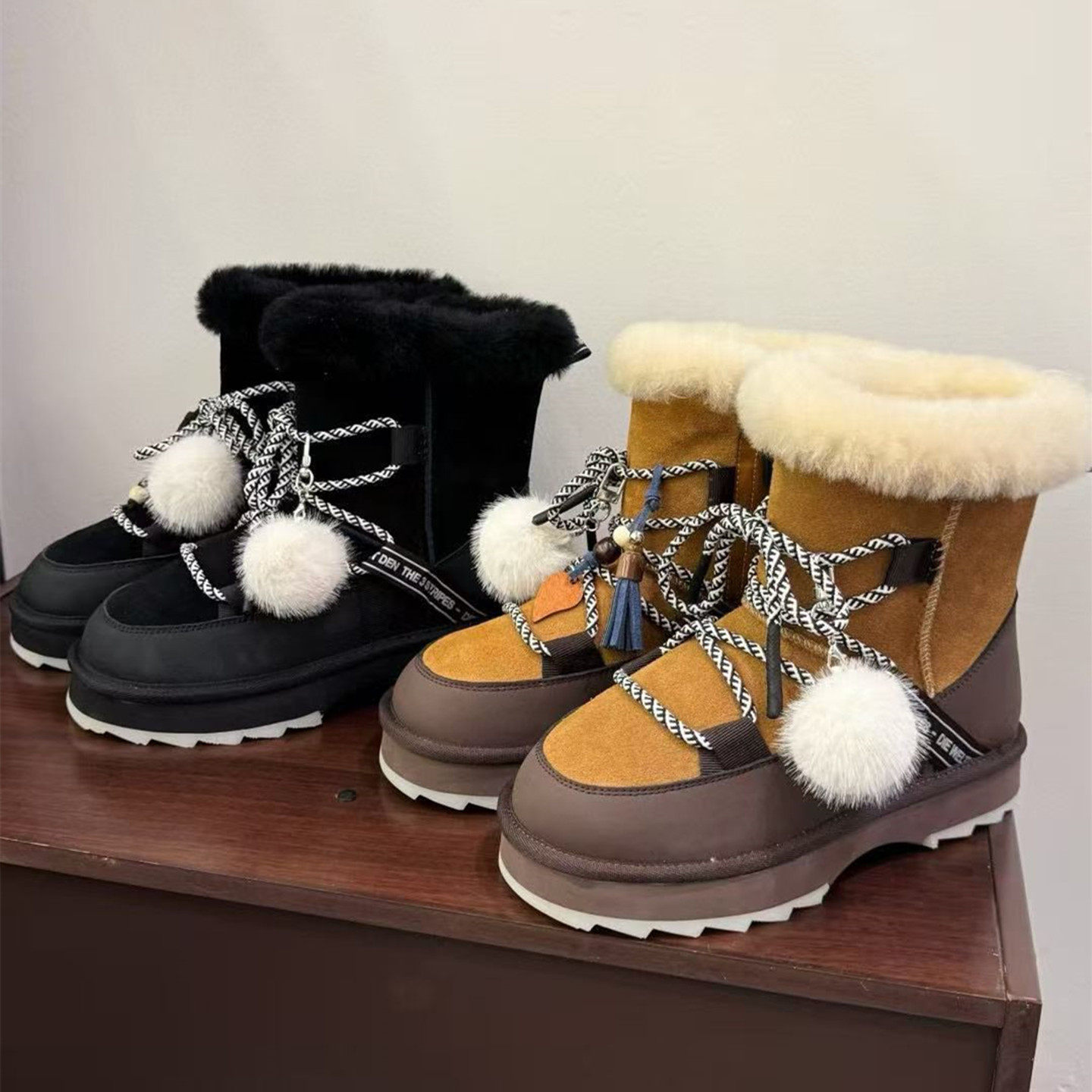东北2025新款真皮羊毛雪地靴女冬季加厚保暖棉鞋厚底防滑短筒靴子,女鞋,时尚雪地靴,淘宝优惠券,粉丝福利购,淘宝优惠卷