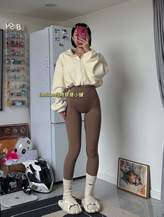 白肉小铺宽松休闲拉链外套羊羔毛秋季休闲运动健身短款外套瑜伽女