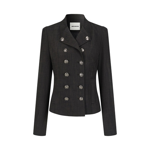 MHV ARCHIVE 女士复古绗缝阔肩修身西装夹克