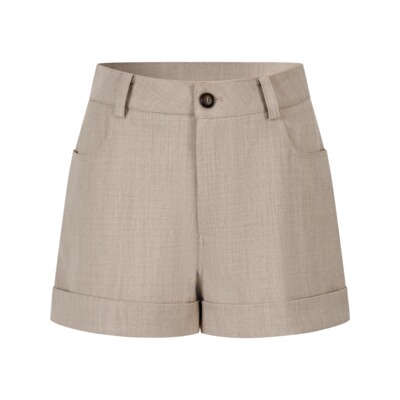 MHV ARCHIVE 羊毛混纺 女士中腰卷脚短裤