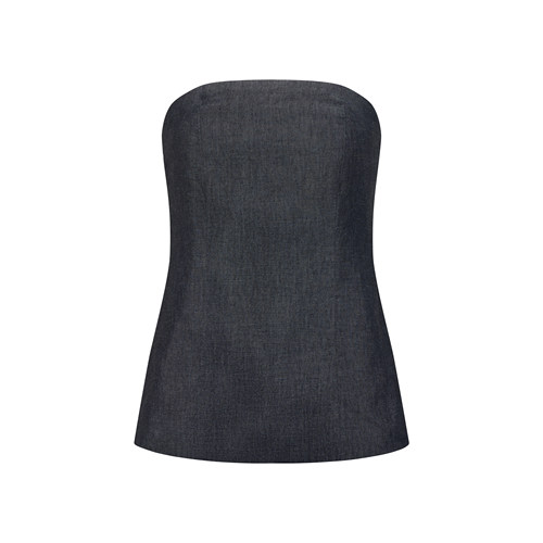 MHV ARCHIVE 法国亚麻/天丝弹力松紧抹胸上衣