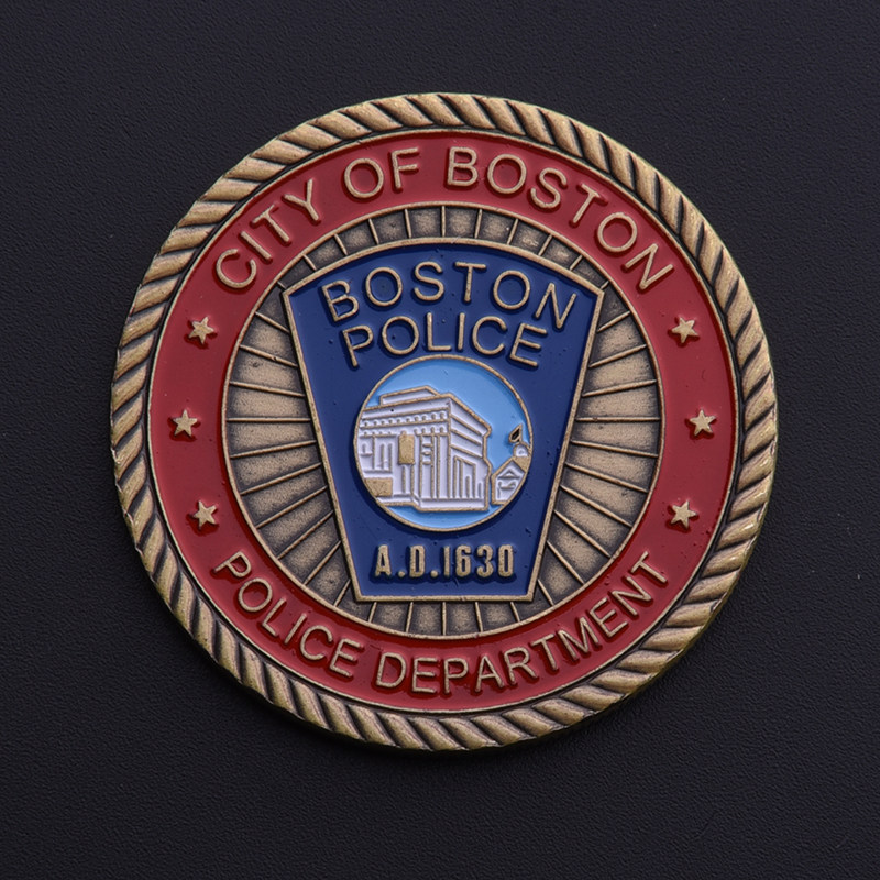 波士顿纪念章定制徽章企业团队logo胸针奖章金属金银礼品创意礼物