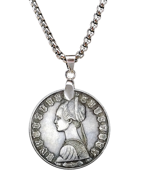 意大利500里拉caravel帆船硬币项链吊坠外国钱币复古金属工艺礼品