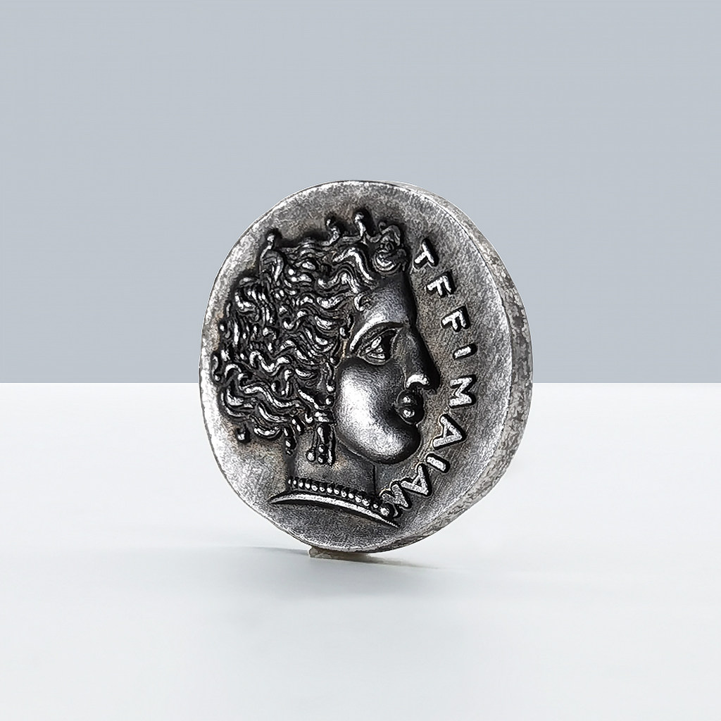 古希腊古典女神银币复古硬币 铜币微雕艺术品收藏把玩项链定制