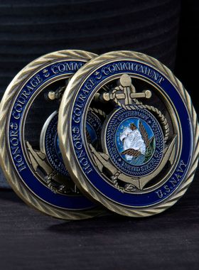 Navy纪念品创意装饰硬币挑战币Custom coin舰队船锚纪念章