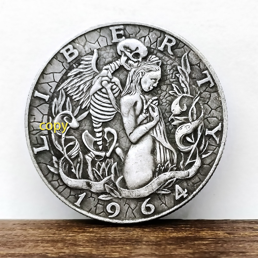 恋爱恶魔流浪币30mm魔术币 1964肯尼迪半美元硬币纪念币雕刻币