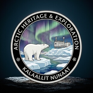 2026格林兰岛北极熊极地探险纪念章美国硬币徽章收藏礼品工艺品