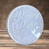 送给妈妈 硬币钥匙扣感恩节母亲节礼物银币包包挂饰 徽章幸运币