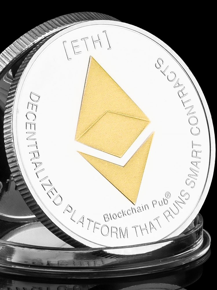 极速发货ETH实物硬币以太双色金银玩具币比特B创意硬币实物纪念章