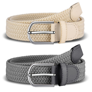 无孔松紧高弹力女士编织腰带2024新款帆布时尚百搭装饰牛仔裤皮带